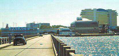 view of Palace Casino Biloxi from fishing pier