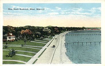 West Beach Boulevard from the Top of the Lighthouse Post Card