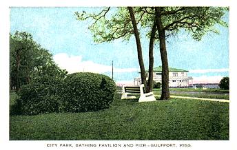 City Park, Bathing Pavilion and Pier - Gulfport, Miss.