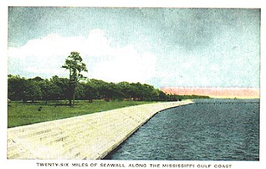 Seawall along Mississippi Gulf Coast