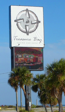 treasure bay casino sign